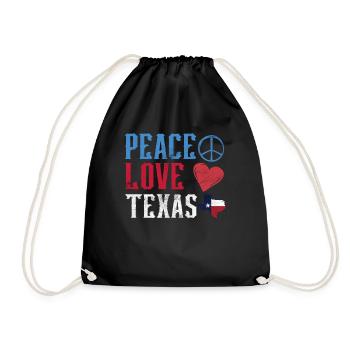 Frieden Liebe Texas Texanisch Texaner Stolz - Turnbeutel - Schwarz - Vorne