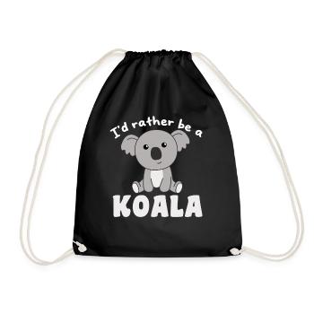 I'd rather be a koala - cute koala - Drawstring Bag - black - Front