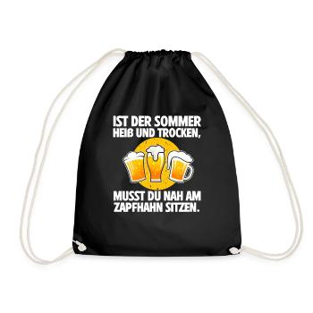 Bierliebhaber Bierkrug Sommer Heiß Zapfhahn Hocken - Turnbeutel - Schwarz - Vorne