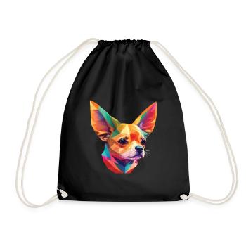Chihuahua Hund tolles Hunde Design lustiges Tier - Turnbeutel - Schwarz - Vorne