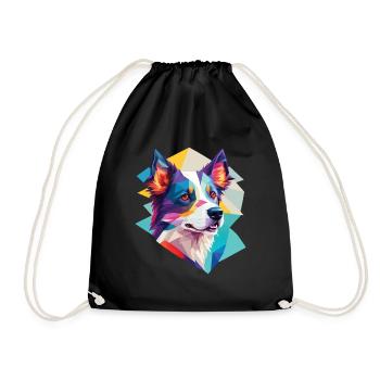Border Collie Dogs Design Collie Dog Puppy Animal - Drawstring Bag - black - Front