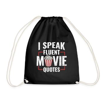 I Speak Fluent Movie Quotes - Cinema Fans - Drawstring Bag - black - Front