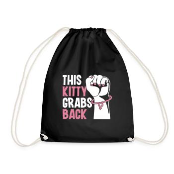 This Kitty Grabs Back - Feminismus Aktivismus - Turnbeutel - Schwarz - Vorne