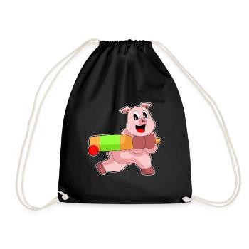 Pig Cricket Cricket Bats - Drawstring Bag - black - Front