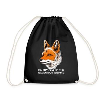 Ein Fuchs muss tun was ein Fuchs tun muss Fuchs - Turnbeutel - Schwarz - Vorne