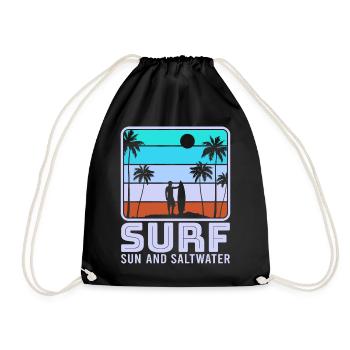 Surf, kitesurf, wakeboard, beach surfers - Sac de sport léger - noir - Devant