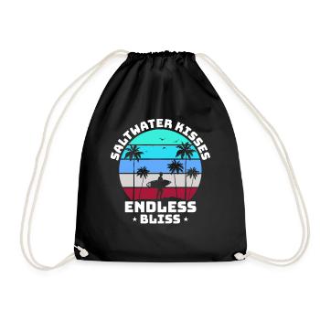 Surf, kitesurf, wakeboard, beach surfers - Sac de sport léger - noir - Devant