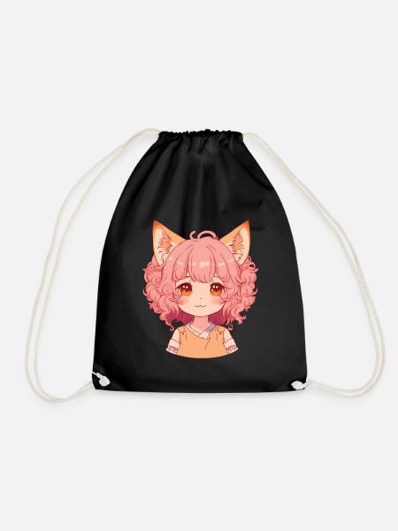 Fox Girl Kawaii Anime Foxes Manga Chibi - Sac de sport léger - noir