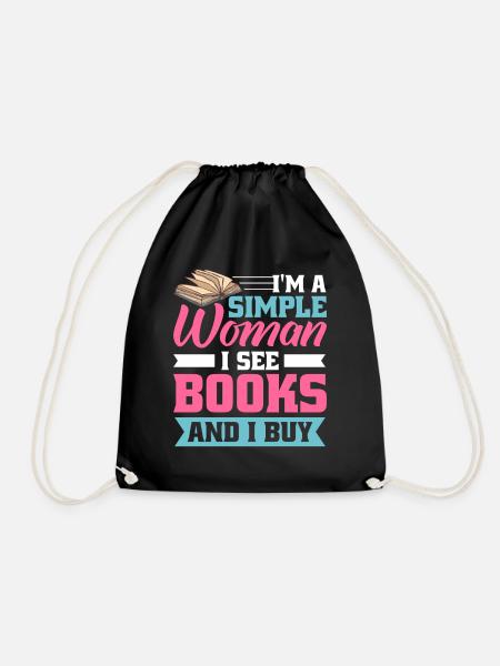 Buchliebhaber Design mit Büchern für Literatur - Turnbeutel - Schwarz