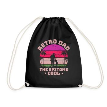 Retro Vintage Daddy 60s 70s 80s 90s Costume de fête - Sac de sport léger - noir - Devant