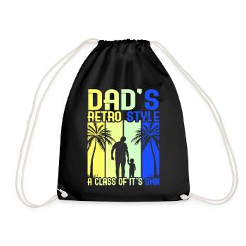 Retro Vintage Daddy 60s 70s 80s 90s Costume de fête - Sac de sport léger - noir - Devant