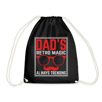 Retro Vintage Daddy 60s 70s 80s 90s Costume de fête - Sac de sport léger - noir - Devant