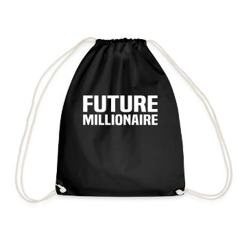 Stock Market Investment Banker - Future Millionair - Turnbeutel - Schwarz - Vorne