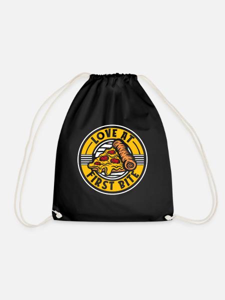 Love At First Bite Pizza Oven Pizza Pizza Tray - Drawstring Bag - black