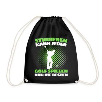 Lustiger Golf Spruch für Golfspieler und Golfer - Turnbeutel - Schwarz - Vorne