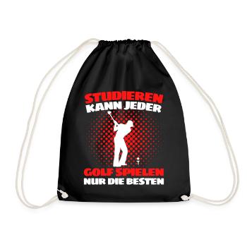 Lustiger Golf Spruch für Golfspieler und Golfer - Turnbeutel - Schwarz - Vorne