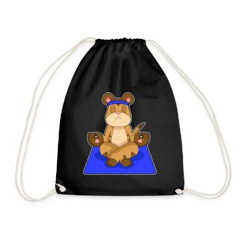 Meerkat Yoga Fitness Meditation - Drawstring Bag - black - Front