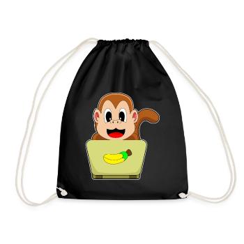 Monkey Laptop - Drawstring Bag - black - Front