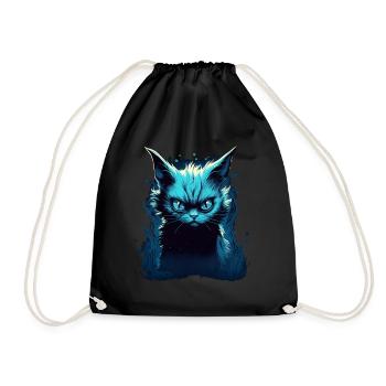 Mystical Cat Fantasy Magical Cute Kitten - Drawstring Bag - black - Front