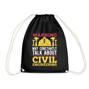 Avertissement d’ingénieur civil peut constamment entrepreneur - Sac de sport léger - noir - Devant