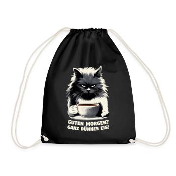 Guten Morgen? Ganz Dünnes Eis Schwarze Katze - Turnbeutel - Schwarz - Vorne