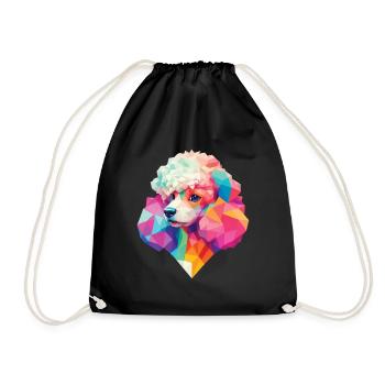 Dogs Poodle Design Dog Pet Cute Dog Owner - Drawstring Bag - black - Front