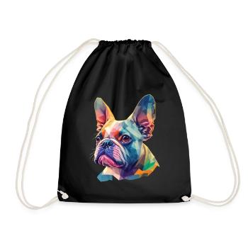 Chien bouledogue français drôle de chiens Art - Sac de sport léger - noir - Devant