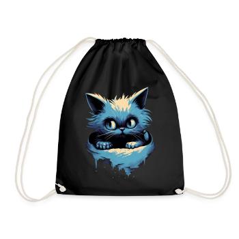 Mystisches Kätzchen Fantasy Magisch Süße Katze - Turnbeutel - Schwarz - Vorne