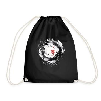 Chinesischer Kalligraphie Kreis - Turnbeutel - Schwarz - Vorne