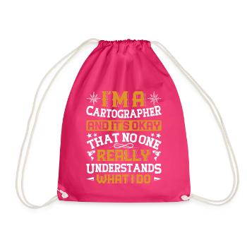 Cartographers - Drawstring Bag - fuchsia - Front