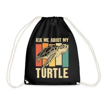 Sea Turtle Tortoise Retro Vintage - Sac de sport léger - noir - Devant