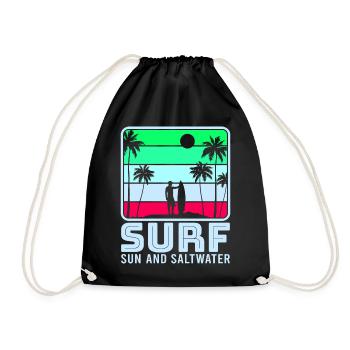 Surf, kitesurf, wakeboard, beach surfers - Sac de sport léger - noir - Devant