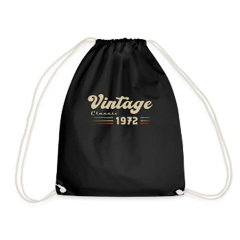 1972 Geburtstag Vintage Classic - Turnbeutel - Schwarz - Vorne