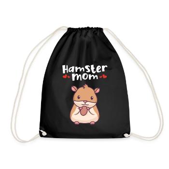 Hamster Mom Golden Hamster Dwarf Hamster European Hamster - Drawstring Bag - black - Front