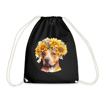 Mignon Staffordshire Bull Terrier Sunflower Dog Race - Sac de sport léger - noir - Devant