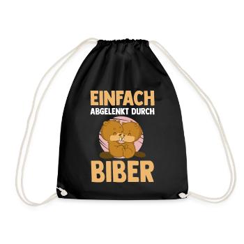 Nagetier Biberliebhaber Biber - Turnbeutel - Schwarz - Vorne