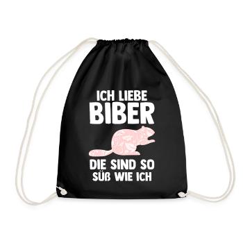 Nagetier Biberliebhaber Biber - Turnbeutel - Schwarz - Vorne