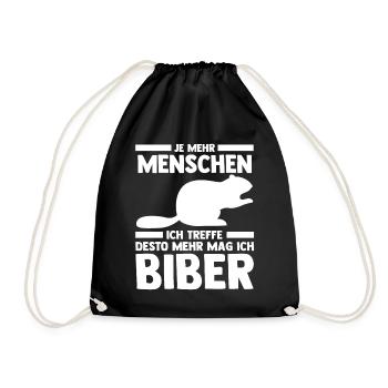 Nagetier Biberliebhaber Biber - Turnbeutel - Schwarz - Vorne