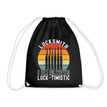 Schlüsseldienst Locksmith Dietrich - Turnbeutel - Schwarz - Vorne