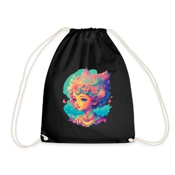Manga Anime Personnage Kawaii Chibi Girl Design - Sac de sport léger - noir - Devant