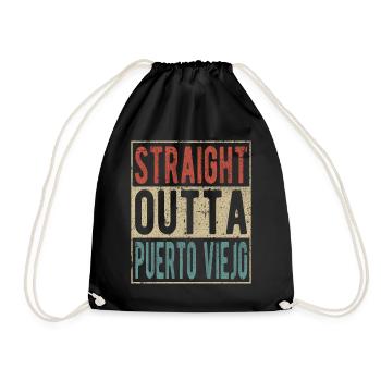 Straight Outta Puerto Viejo - Drawstring Bag - black - Front