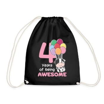 Vache pour les enfants de 4 ans - Sac de sport léger - noir - Devant