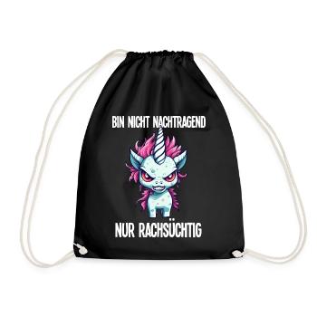 Nicht Nachtragend Nur Rachsüchtig Böses Einhorn - Turnbeutel - Schwarz - Vorne
