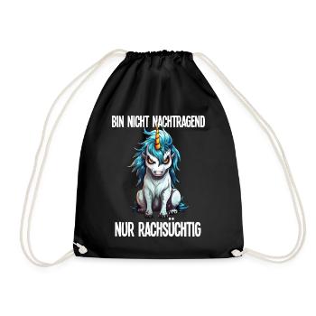 Nicht Nachtragend - Rachsüchtig Sarkasmus Einhorn - Turnbeutel - Schwarz - Vorne