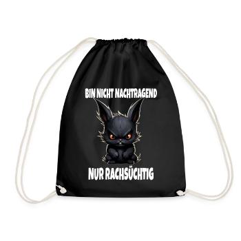 Nicht Nachtragend - Rachsüchtig Sarkasmus Hase - Turnbeutel - Schwarz - Vorne