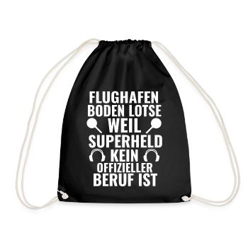 Flughafen Bodenlotse Marshaller Beruf Luftfahrt - Turnbeutel - Schwarz - Vorne