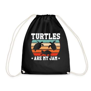 Sea Turtle Tortoise Retro Vintage - Sac de sport léger - noir - Devant
