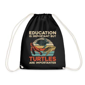 Sea Turtle Tortoise Retro Vintage - Sac de sport léger - noir - Devant
