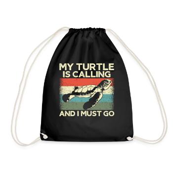 Sea Turtle Tortoise Retro Vintage - Sac de sport léger - noir - Devant