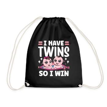 Ich Habe Zwillinge Also Gewinne Ich Zwilling - Turnbeutel - Schwarz - Vorne